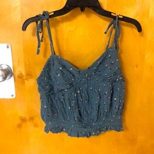 Green Cropped Tank Top